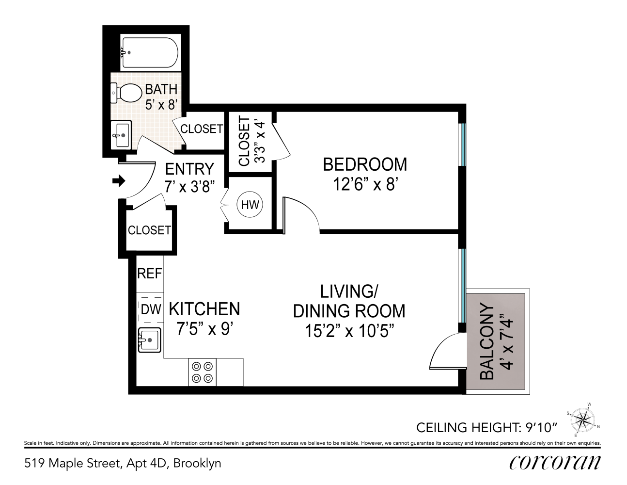 519 MAPLE Street, New York, NY 11225, 1 Bedroom Bedrooms, 4 Rooms Rooms,1 BathroomBathrooms,Residential,For Sale,MAPLE,RPLU-33423099487