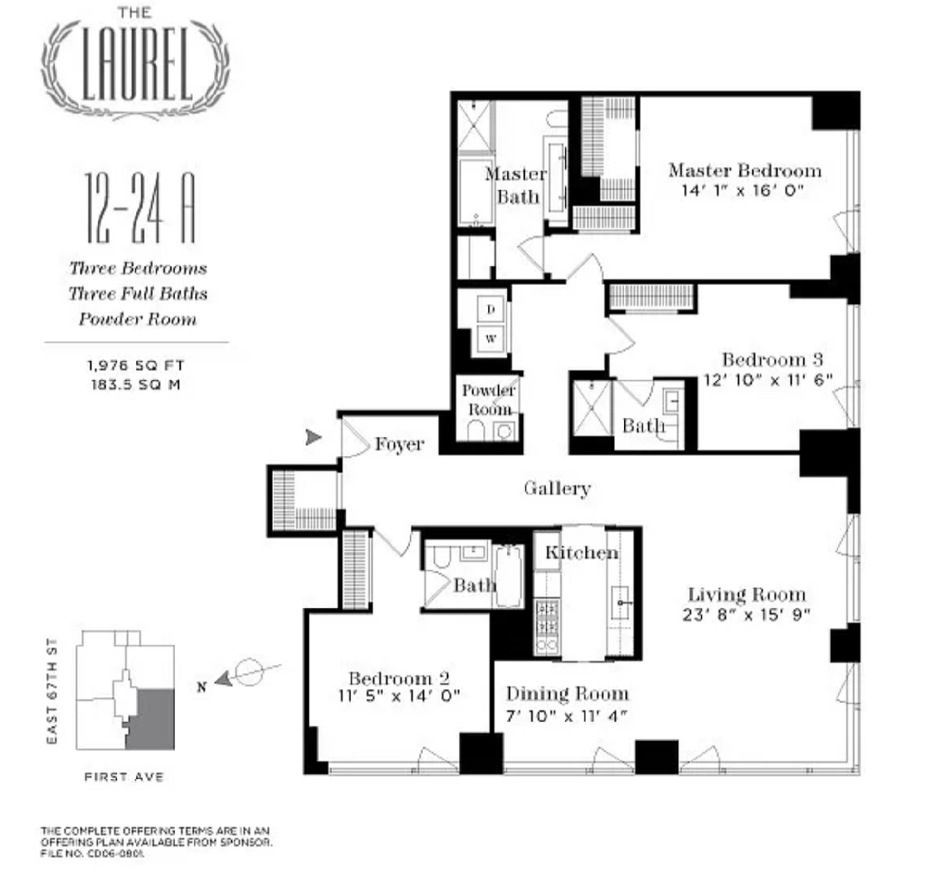 Floorplan for 400 East 67th Street, 19A