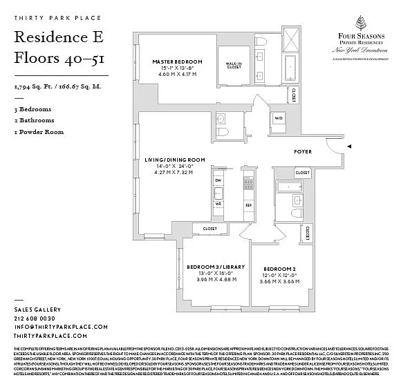 Floorplan for 30 Park Place, 48E