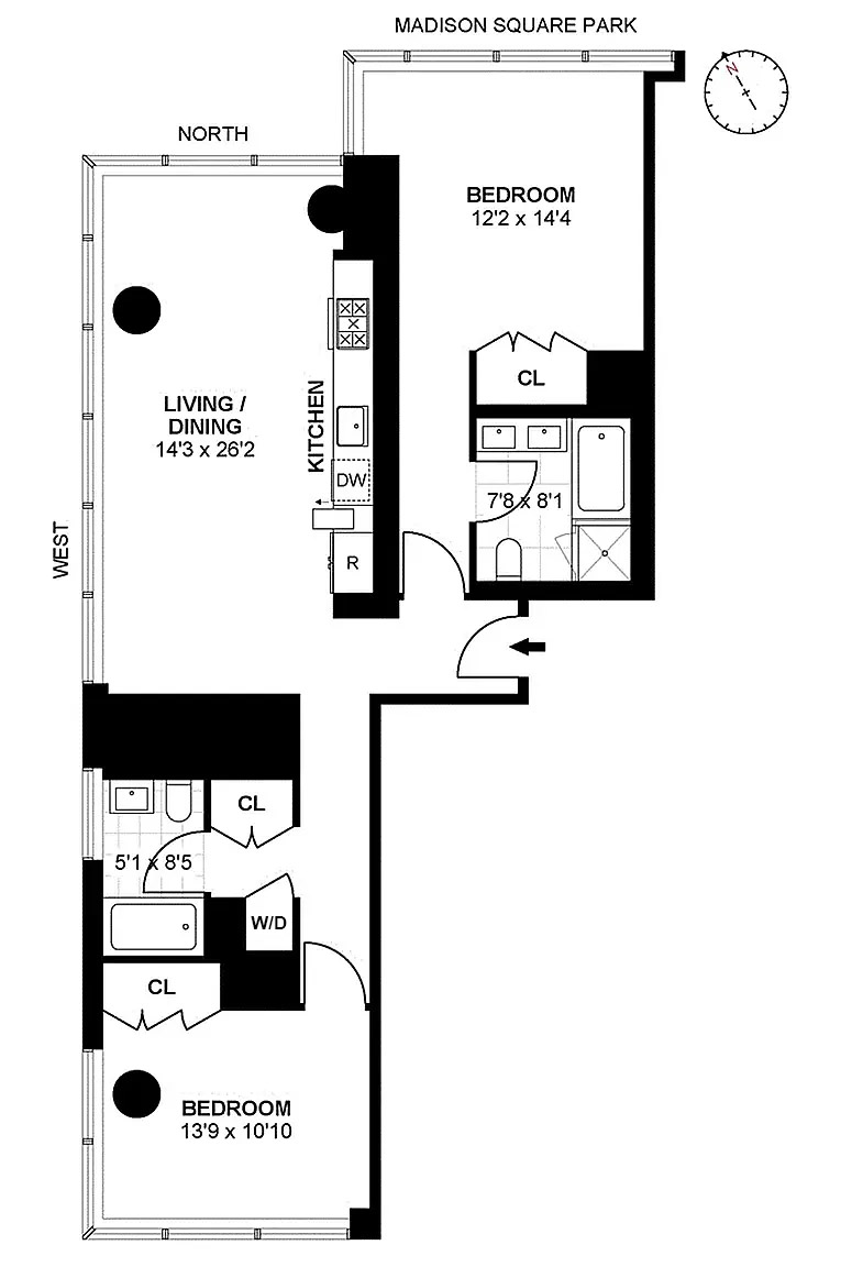 Floorplan for 23 East 22nd Street, 33A