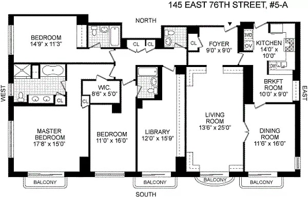 Floorplan for 145 East 76th Street, 5A