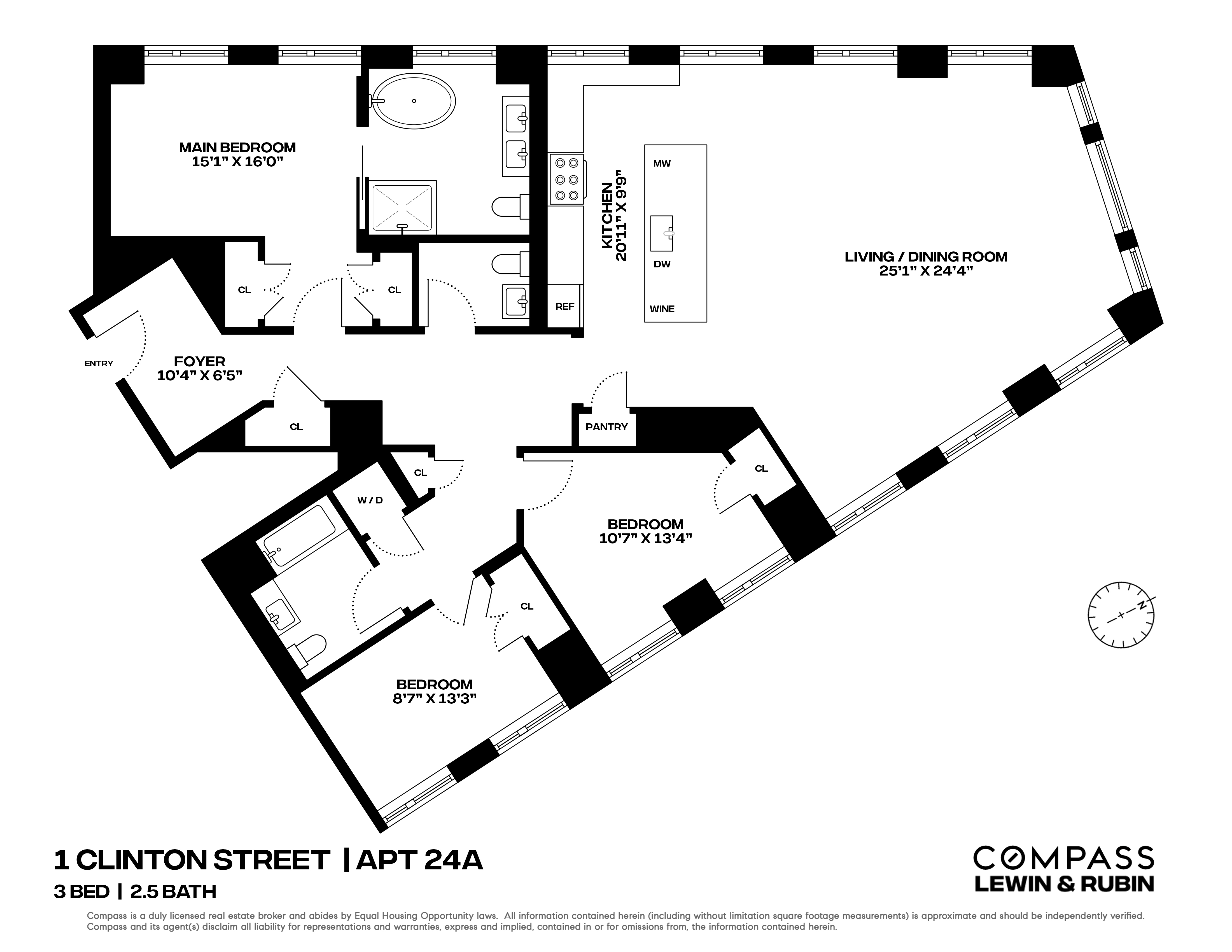 Floorplan for 1 Clinton Street, 24A