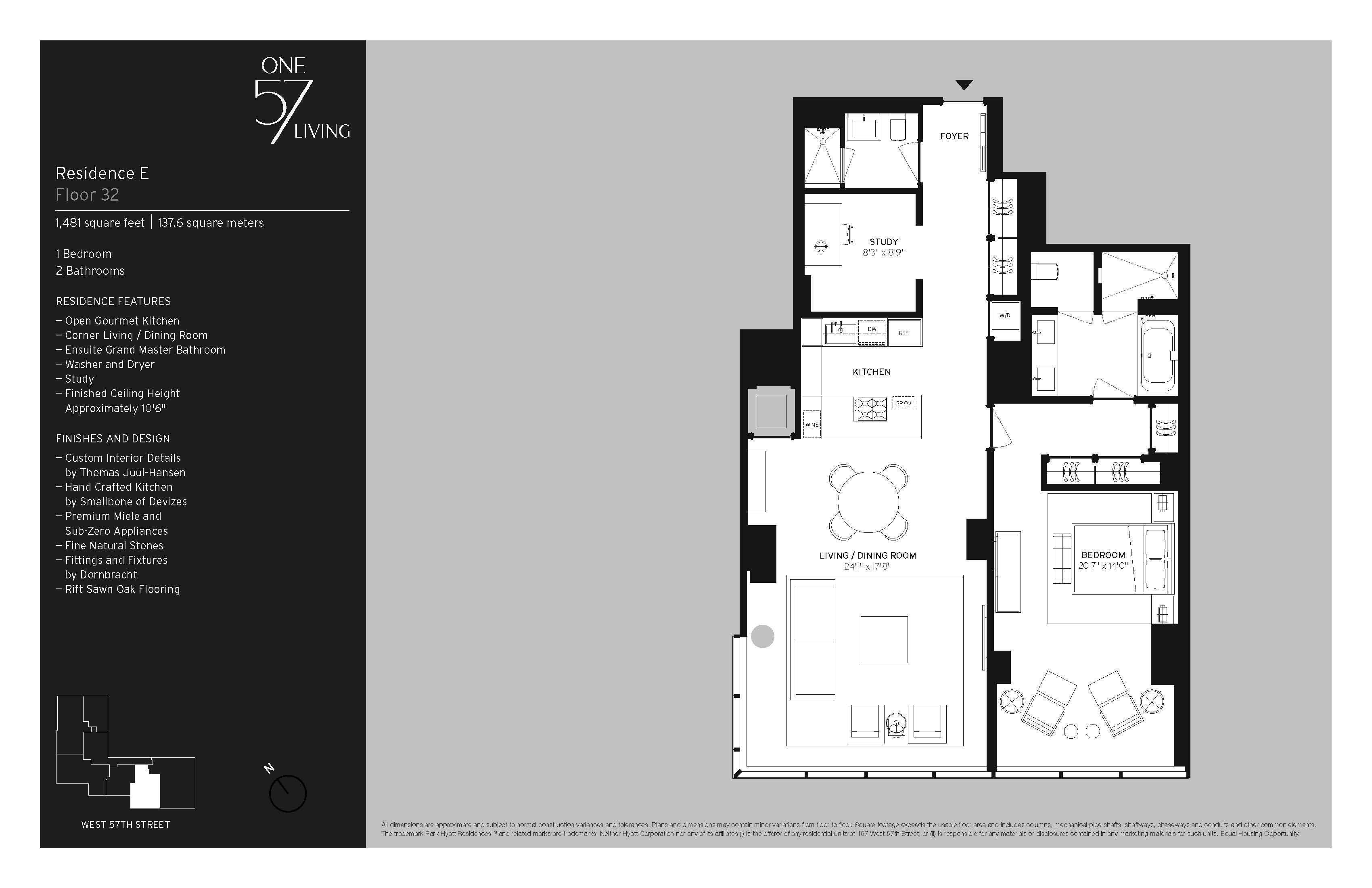 Floorplan for 157 West 57th Street, 32E