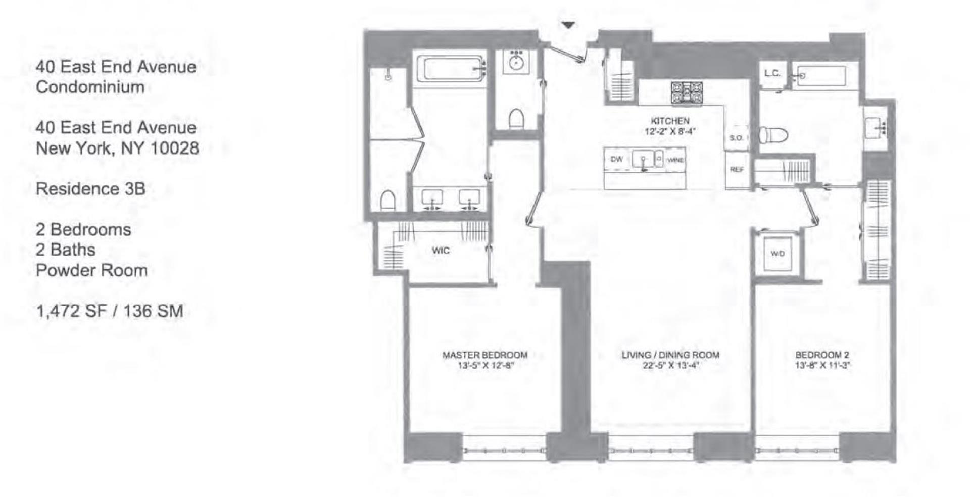 Floorplan for 40 East End Avenue, 3B