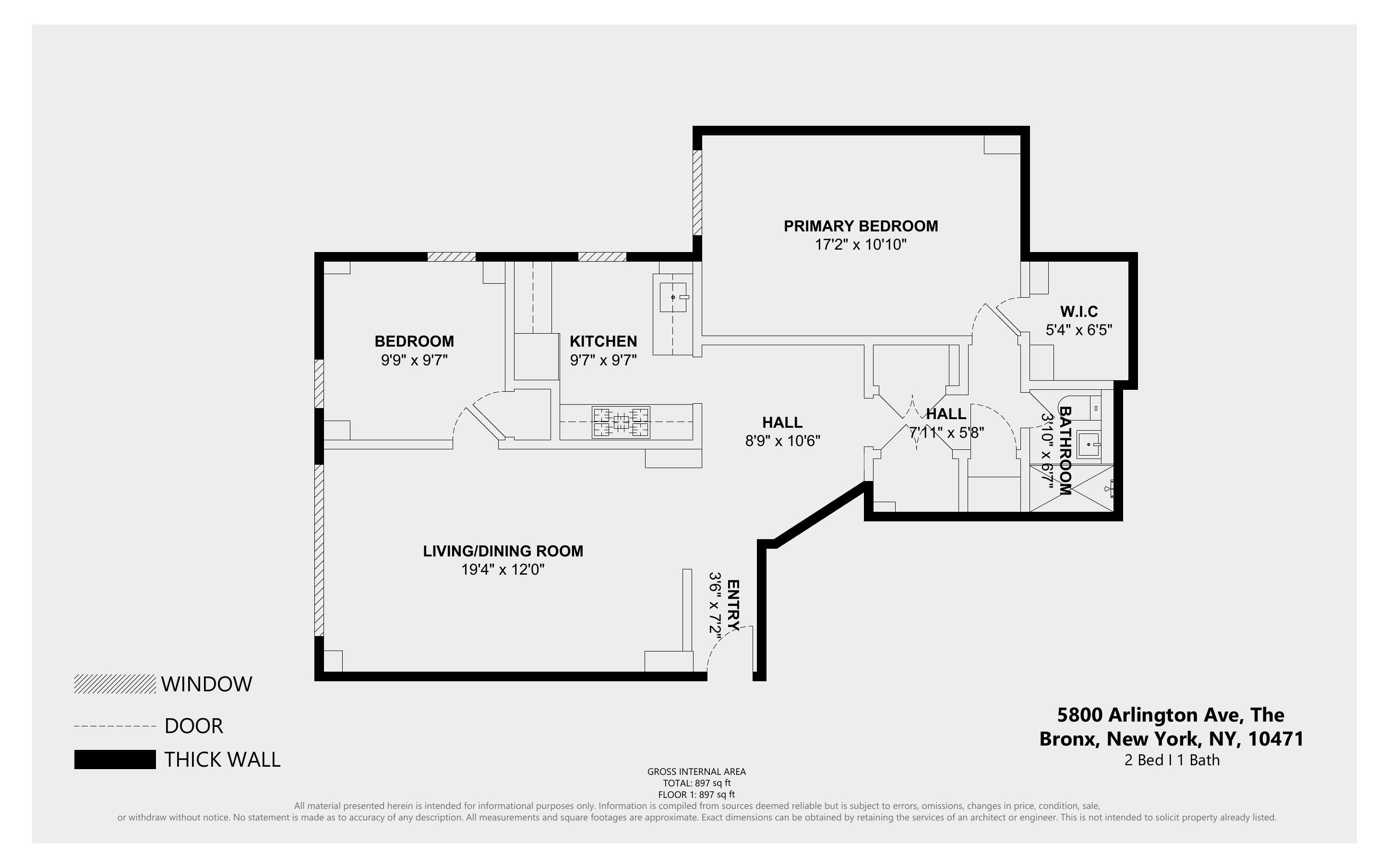 5800 Arlington Avenue, New York, NY 10471, 2 Bedrooms Bedrooms, 4 Rooms Rooms,1 BathroomBathrooms,Residential,For Sale,Arlington,COMP-1626857380349918825