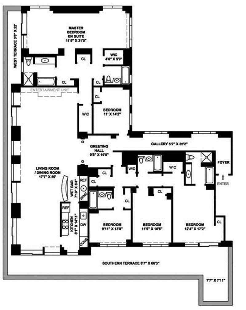 Floorplan for 201 East 80th Street, 18A