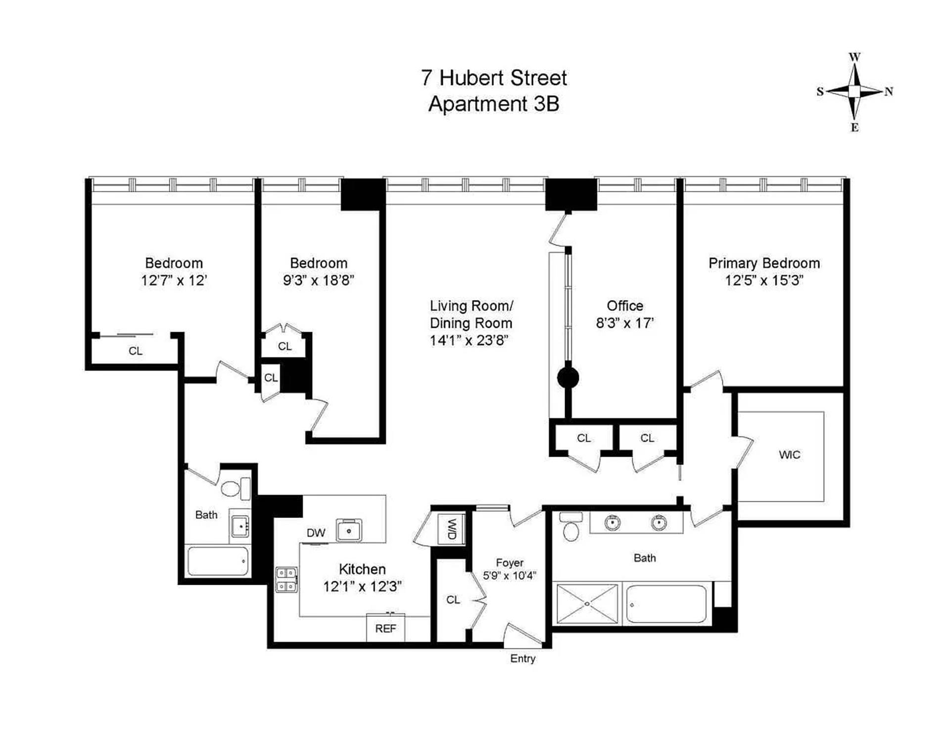 Floorplan for 7 Hubert Street, 3B