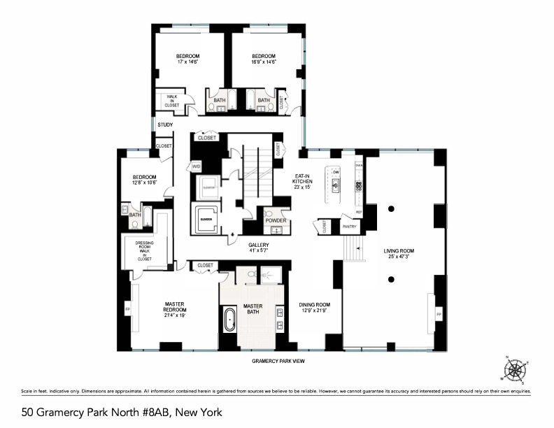 Floorplan for 50 Gramercy Park, 8AB