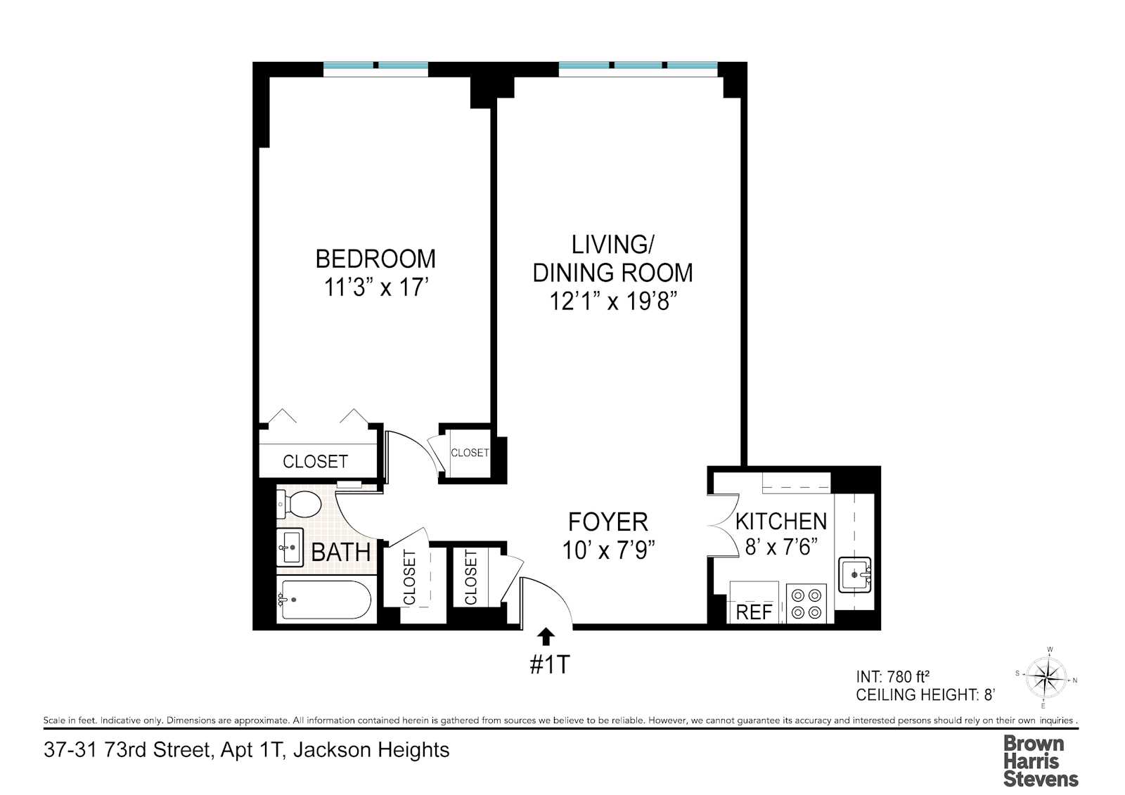 37-31 73RD Street, New York, NY 11372, 1 Bedroom Bedrooms, 3 Rooms Rooms,1 BathroomBathrooms,Residential,For Sale,BIRCHWOOD HOUSE,73RD,RPLU-63223132847