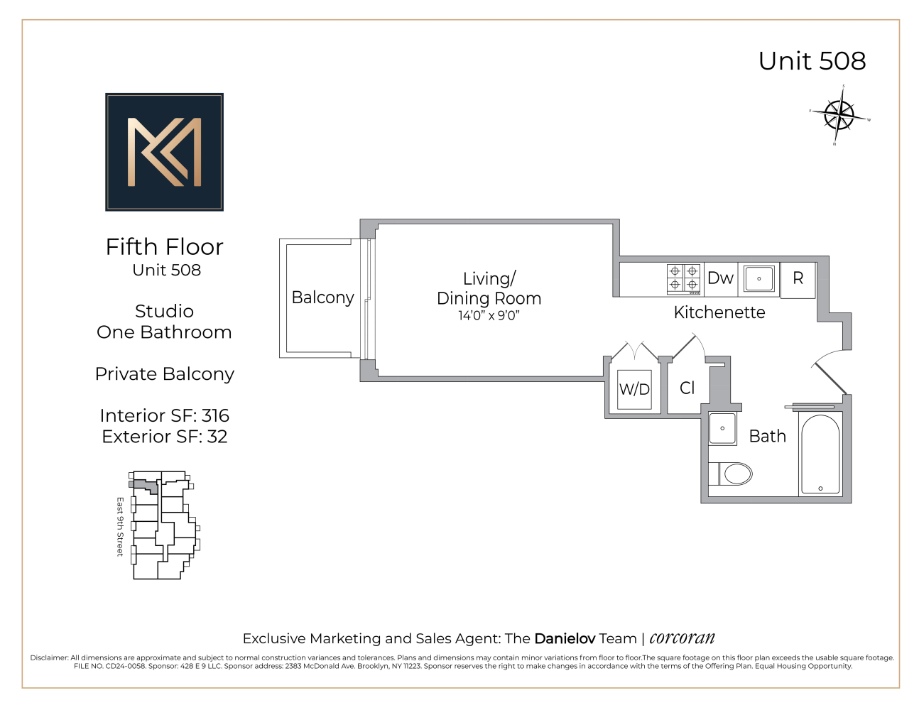 428 E 9TH Street, New York, NY 11218, 1 Room Rooms,1 BathroomBathrooms,Residential,For Sale,KENSINGTON MANOR,9TH,RPLU-33423142247