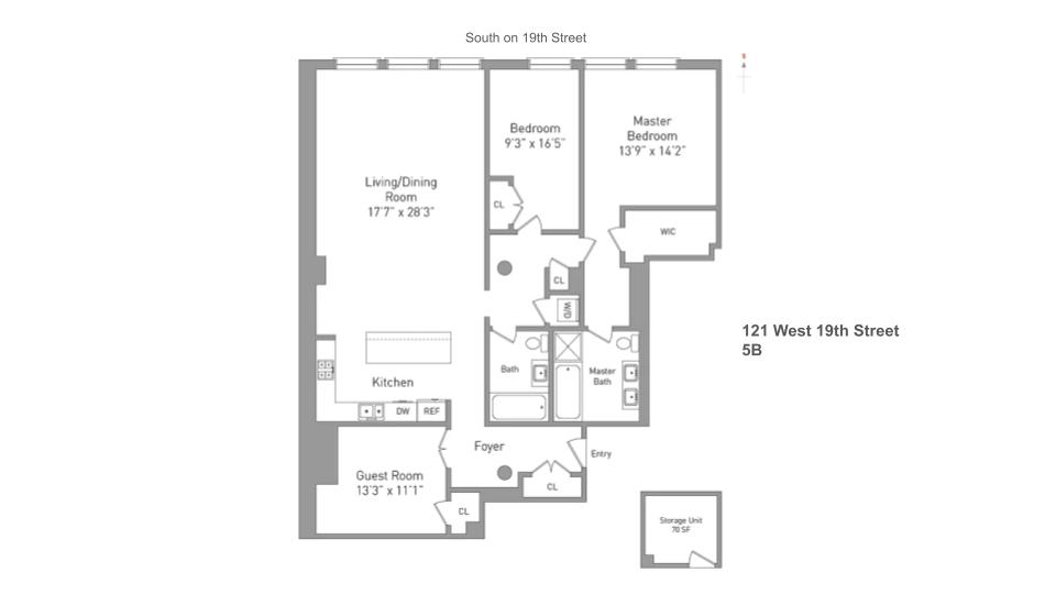 Floorplan for 121 West 19th Street, 5B