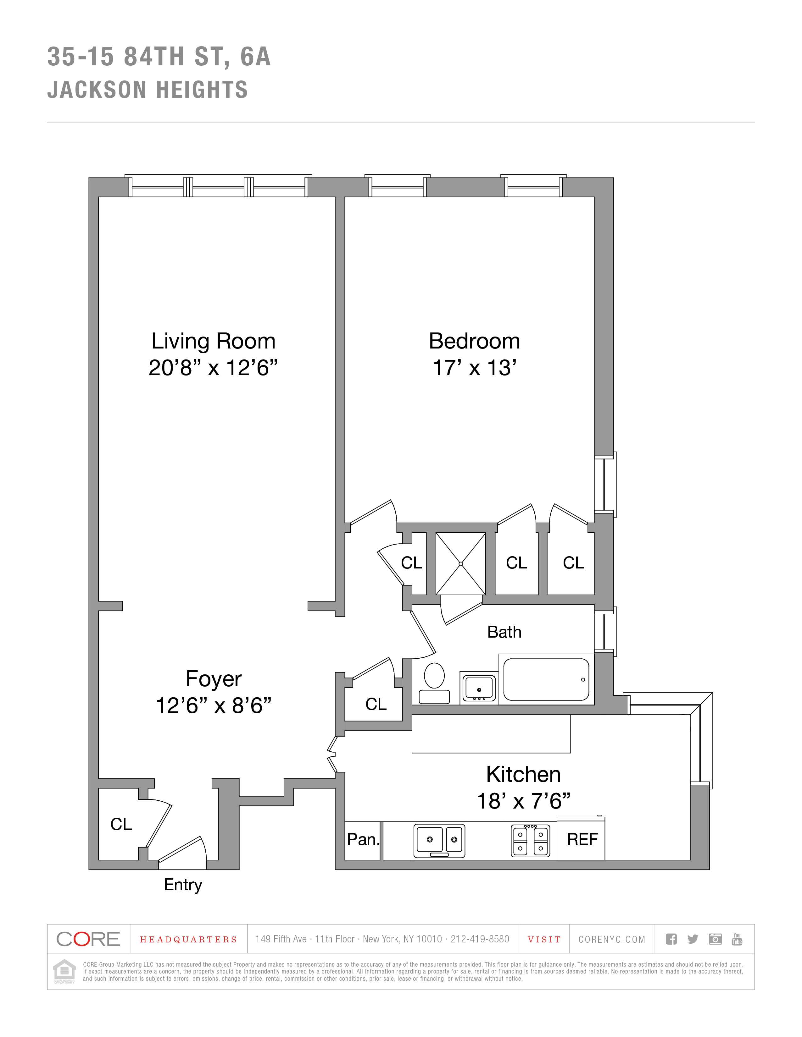 35-15 84th Street, New York, NY 11372, 1 Bedroom Bedrooms, 4 Rooms Rooms,1 BathroomBathrooms,Residential,For Sale,Belvedere,84th,PRCH-35148334