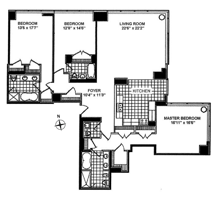 Floorplan for 230 West 56th Street, 67A