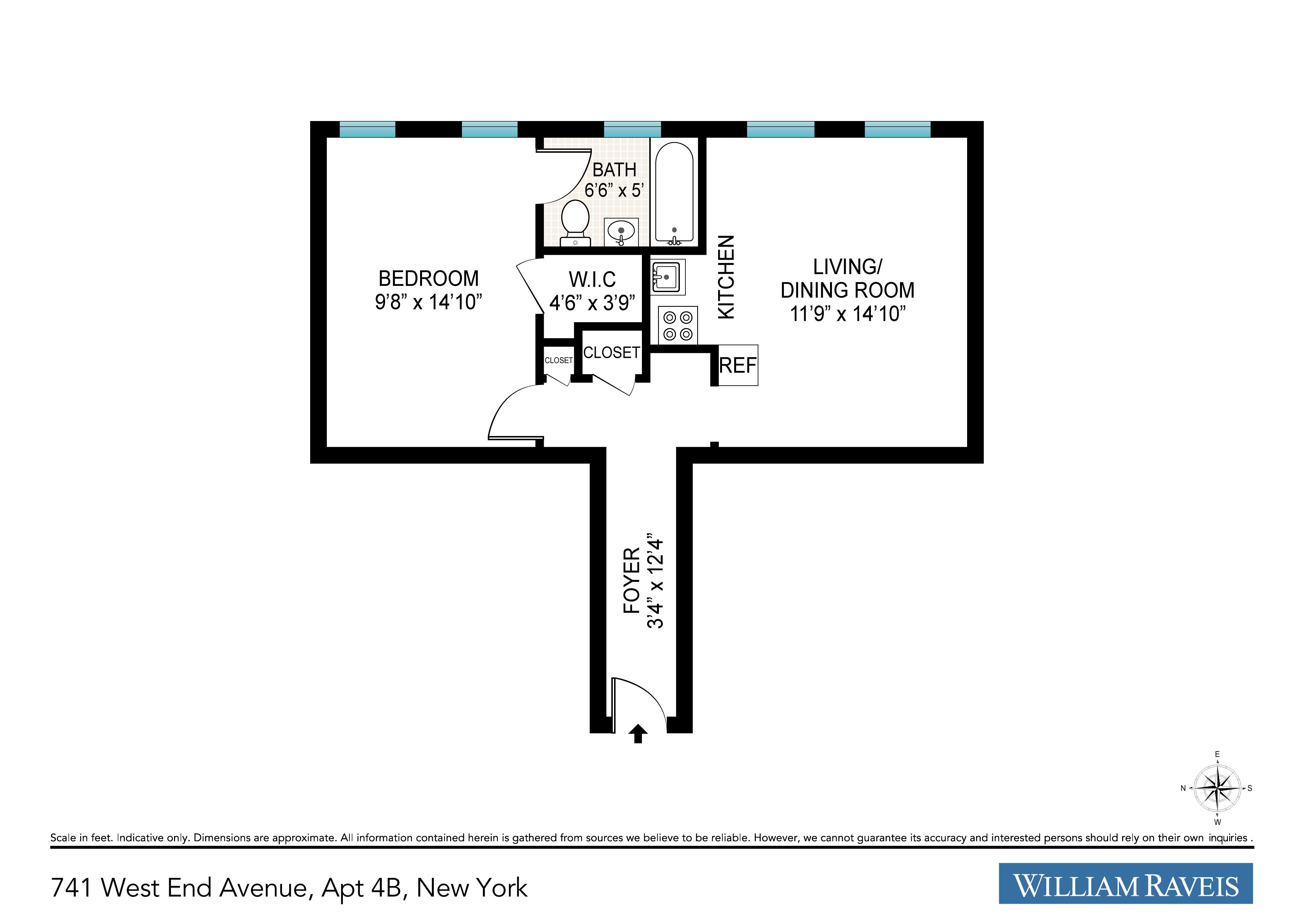 741 W End Avenue, New York, NY 10025, 1 Bedroom Bedrooms, 3 Rooms Rooms,1 BathroomBathrooms,Residential,For Sale,End,OLRS-2098054