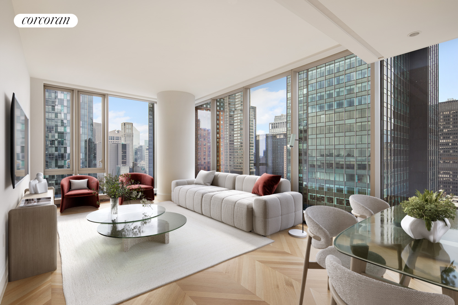 217 West 57th Street 33D, Central Park South, Midtown West, NYC - 2 Bedrooms  
2.5 Bathrooms  
4 Rooms - 