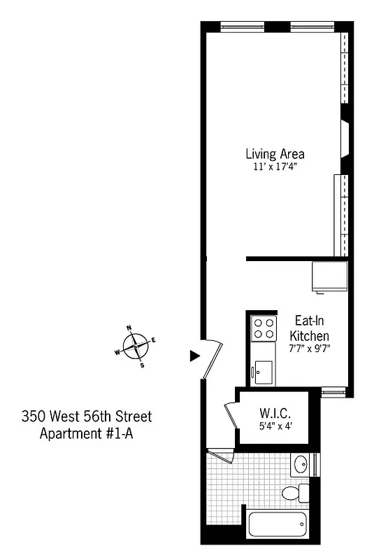 350 W 56th Street, New York, NY 10019, 2 Rooms Rooms,1 BathroomBathrooms,Residential,For Sale,56th,COMP-1615987765419320745