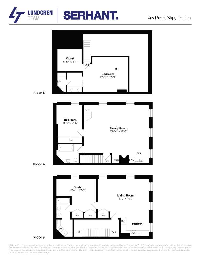 Floorplan for 45 Peck Slip, TRIPLEX