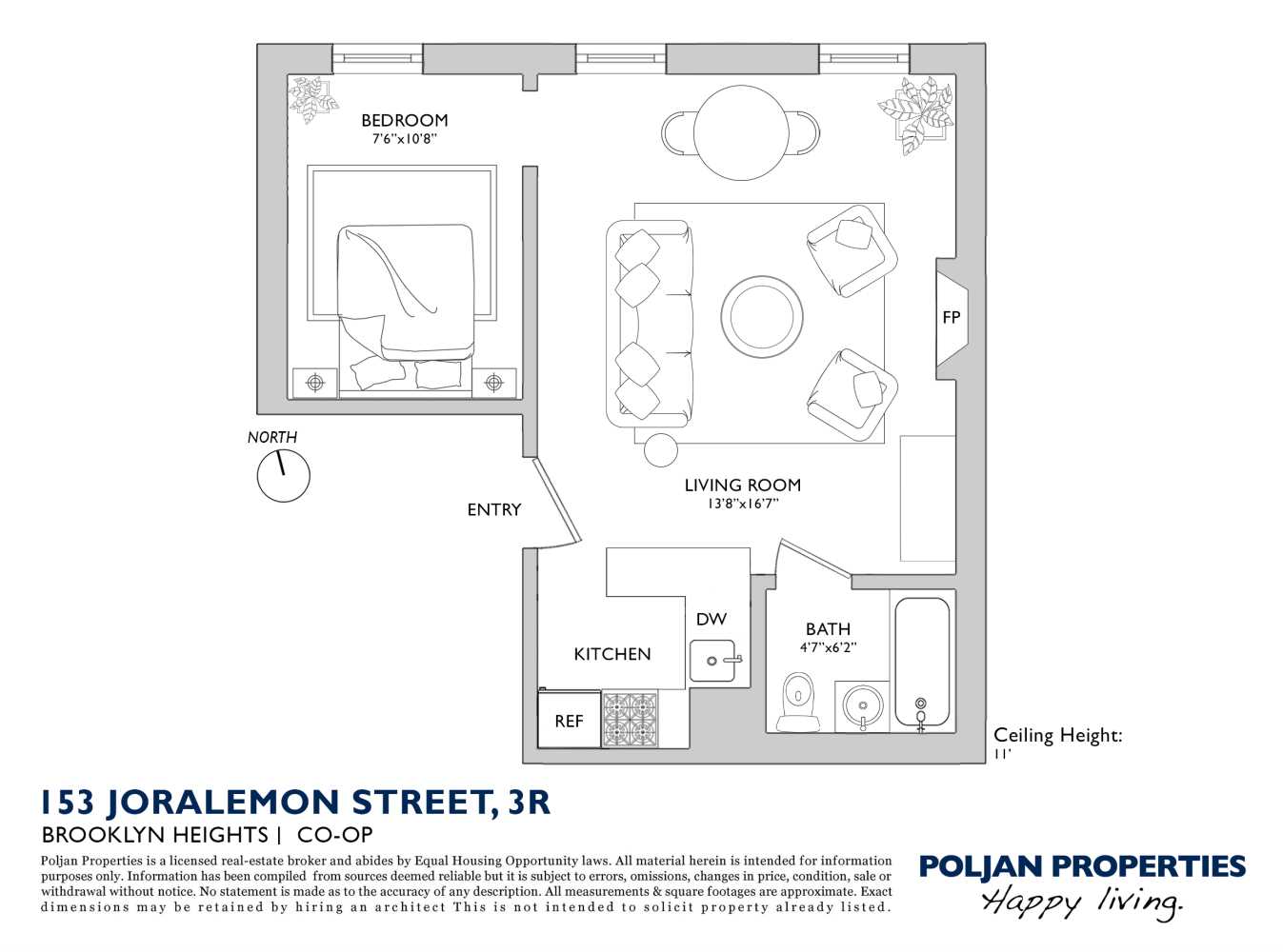 153 JORALEMON Street, New York, NY 11201, 1 Bedroom Bedrooms, 2 Rooms Rooms,1 BathroomBathrooms,Residential,For Sale,JORALEMON,RPLU-771023058697