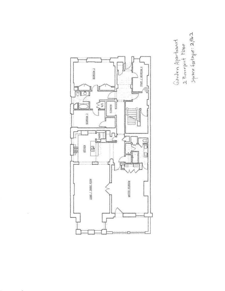 Floorplan for 2 Pierrepont Place, GARDEN