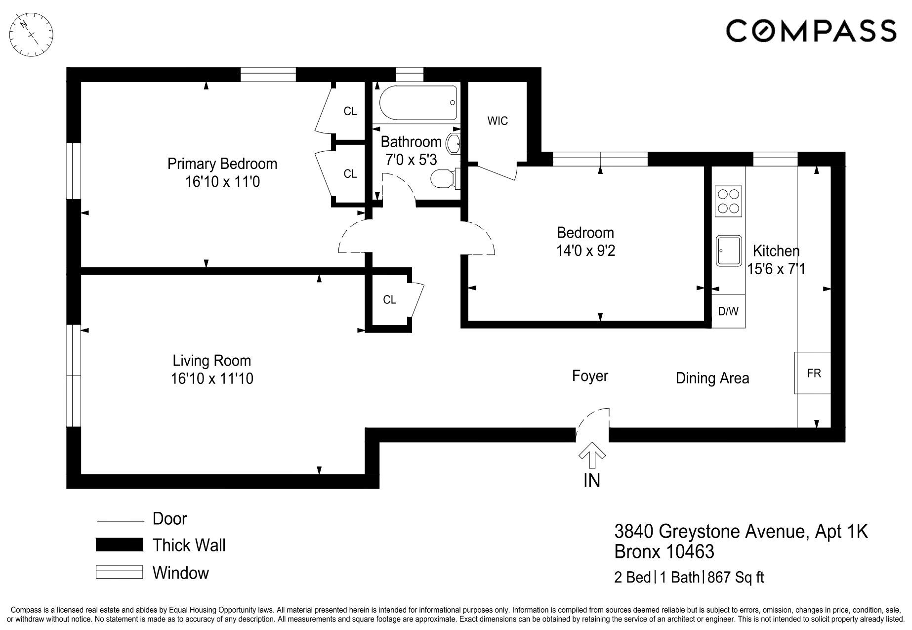 3840 Greystone Avenue, New York, NY 10463, 2 Bedrooms Bedrooms, 4 Rooms Rooms,1 BathroomBathrooms,Residential,For Sale,Greystone,COMP-1654439767132673241