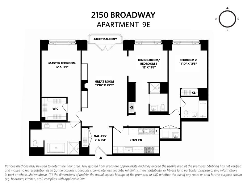 Floorplan for 2150 Broadway, 9E