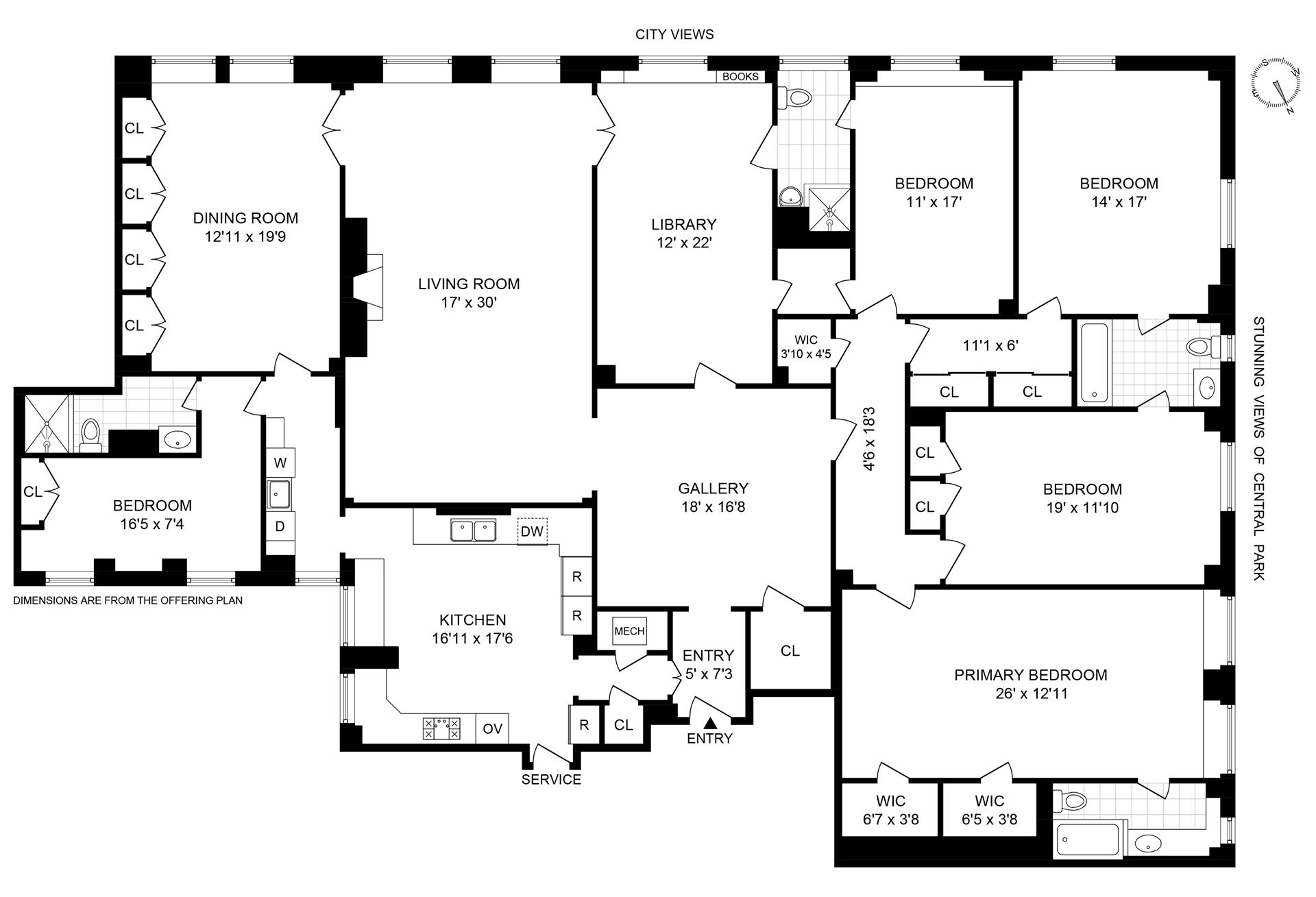 Floorplan for 1010 5th Avenue, 13A