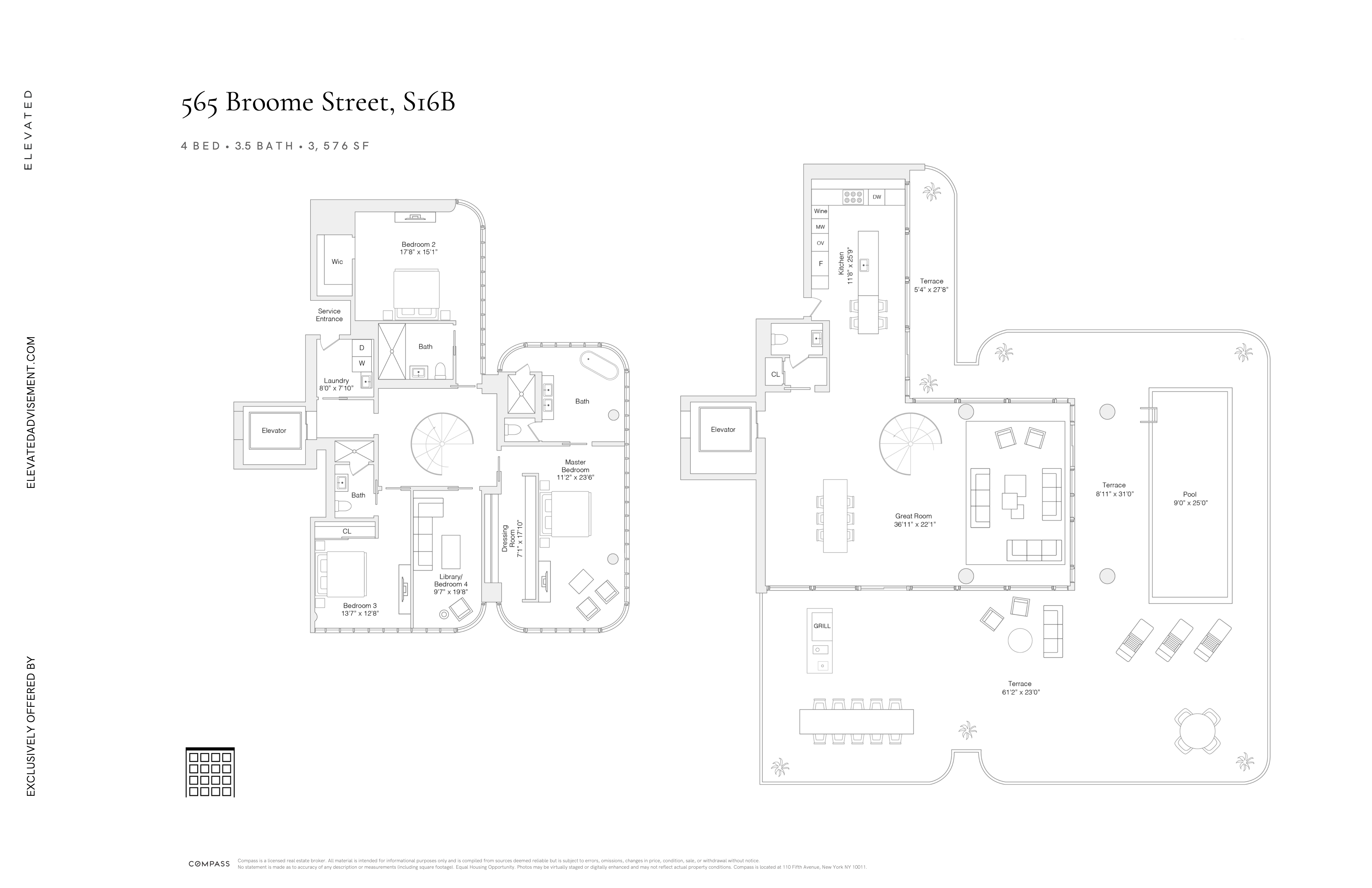 565 Broome Street, New York, NY 10013, 4 Bedrooms Bedrooms, 5 Rooms Rooms,4 BathroomsBathrooms,Residential,For Sale,Broome,COMP-1648005463283411257