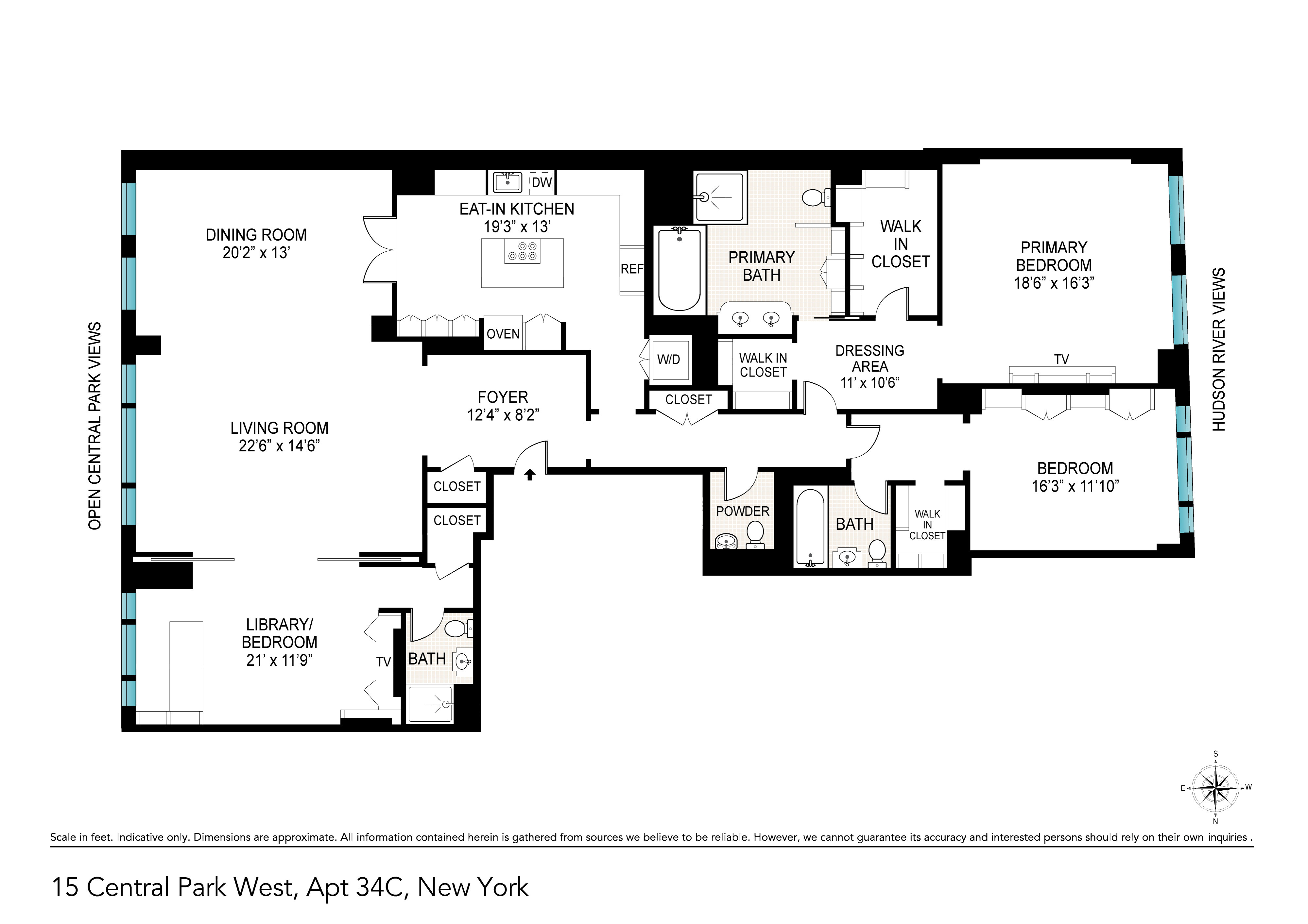 15 Central Park, New York, NY 10023, 3 Bedrooms Bedrooms, 6 Rooms Rooms,4 BathroomsBathrooms,Residential,For Sale,Central,PRCH-35194909