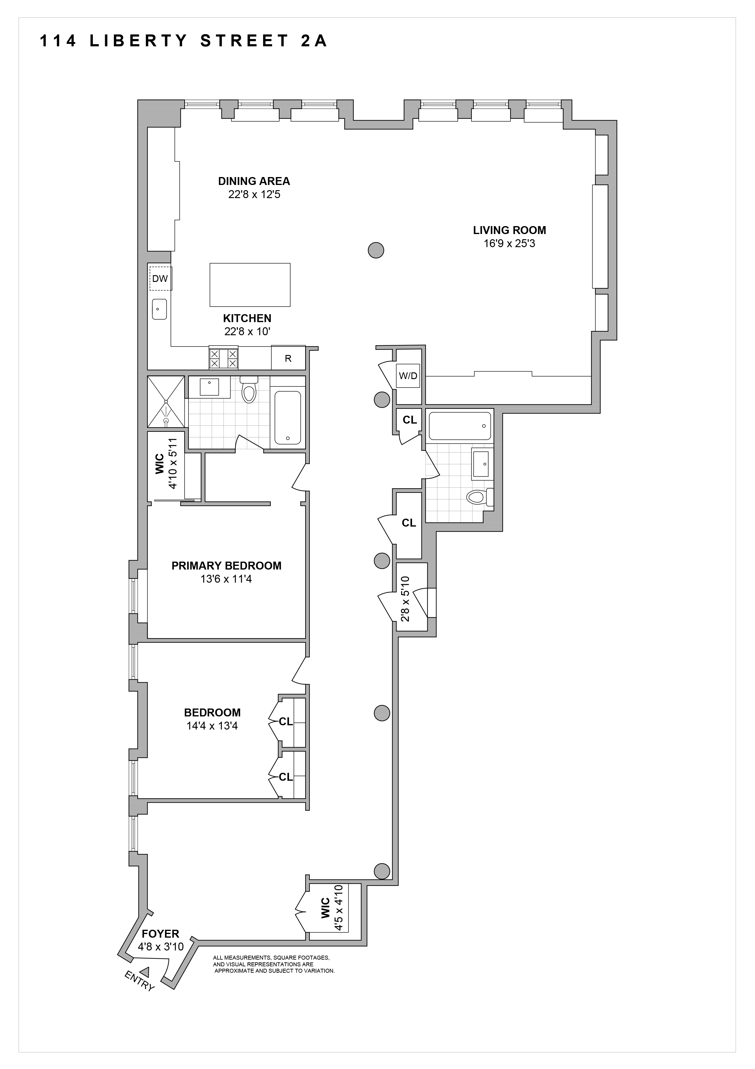 Floorplan for 114 Liberty Street, 2A