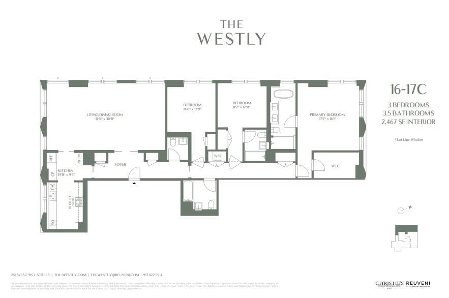 Floorplan for 251 West 91st Street, 17-C