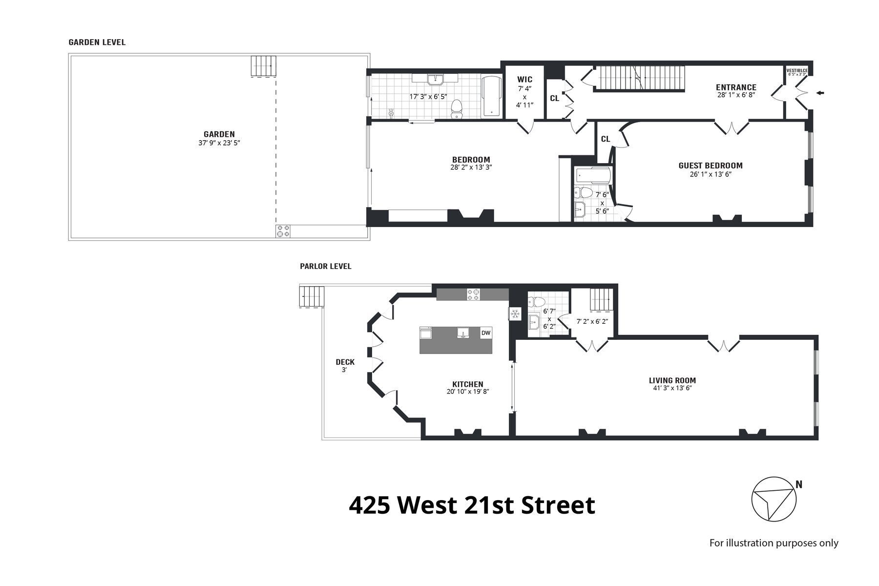 Floorplan for 425 West 21st Street, 1