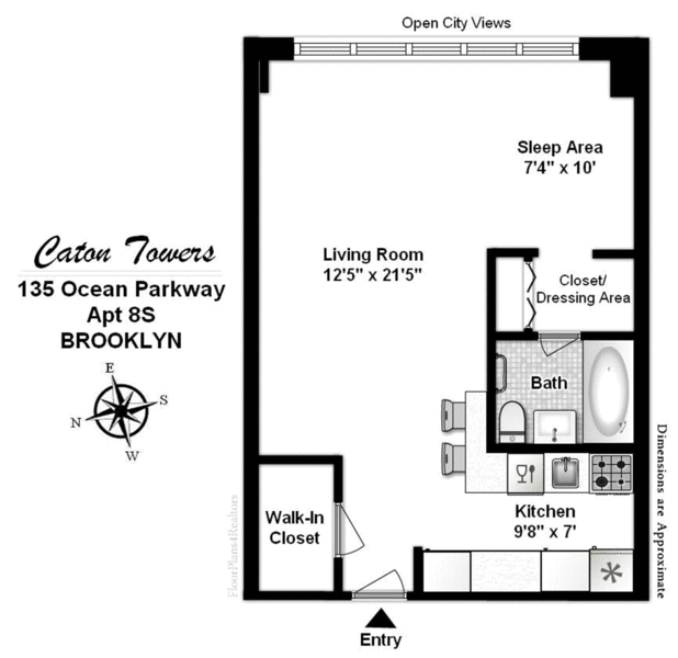 135 OCEAN Parkway, New York, NY 11218, 3 Rooms Rooms,1 BathroomBathrooms,Residential,For Sale,CATON TOWERS,OCEAN,RPLU-33423167637