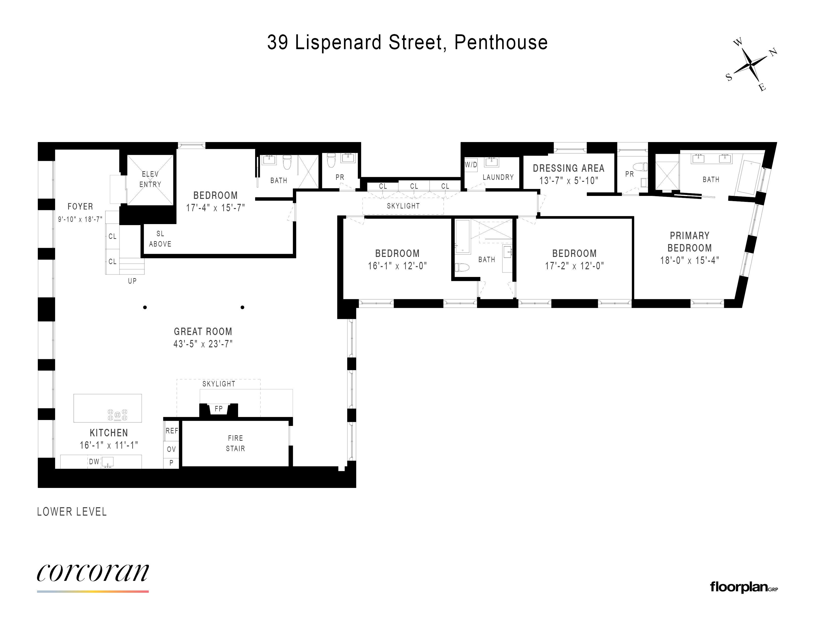 Floorplan for 39 Lispenard Street, PH