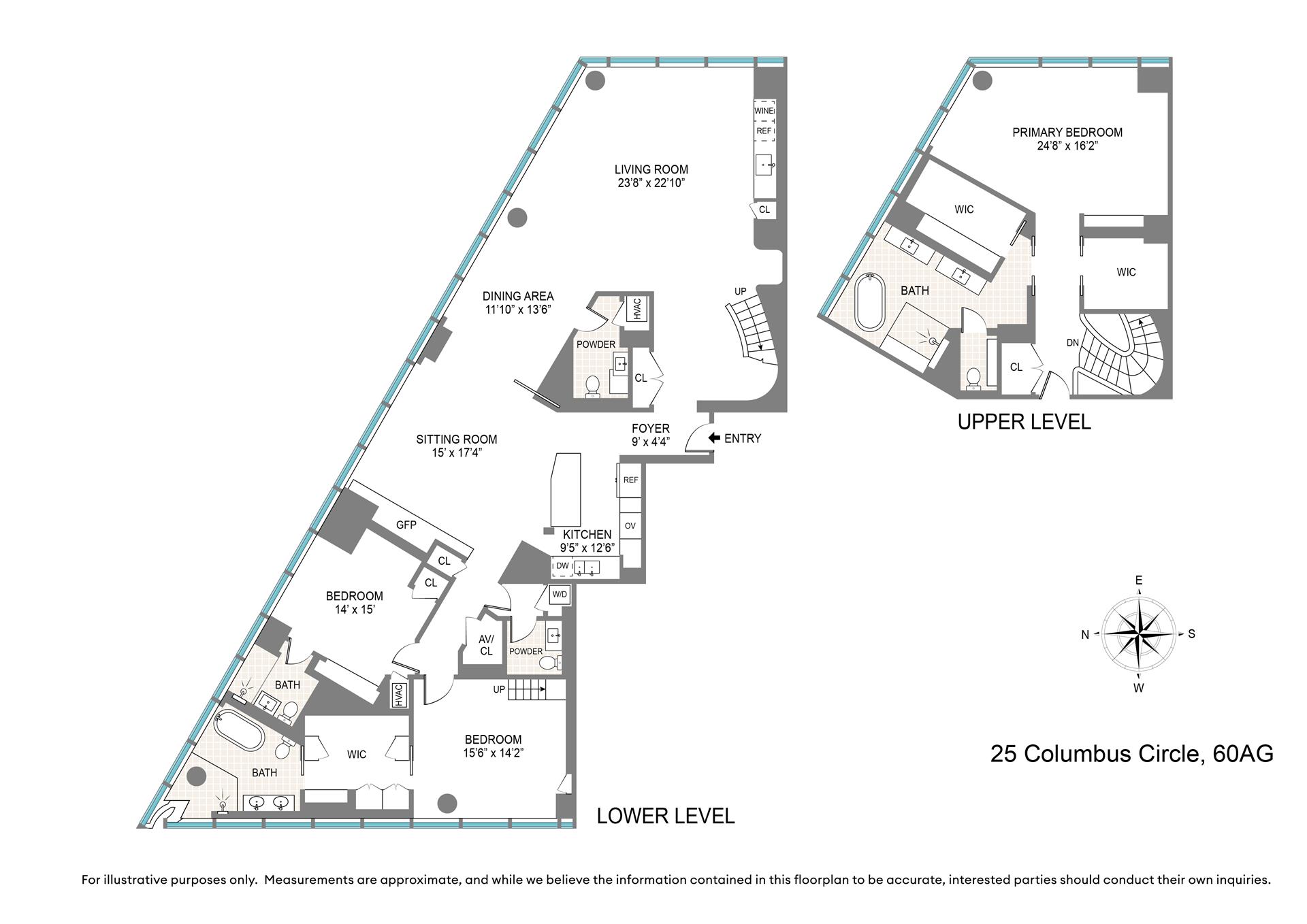 Floorplan for 25 Columbus Circle, 60AG