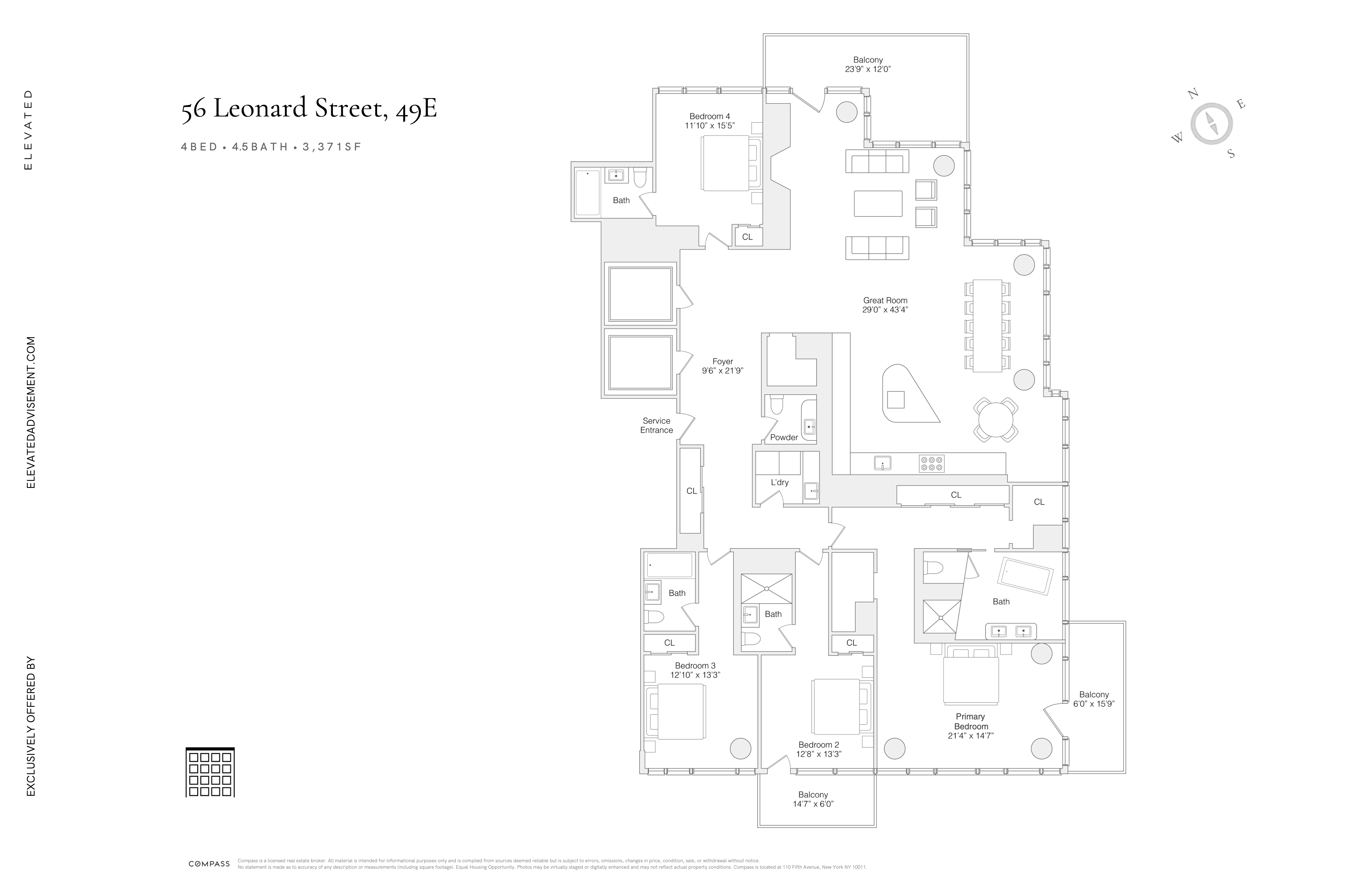 Floorplan for 56 Leonard Street, 49EAST