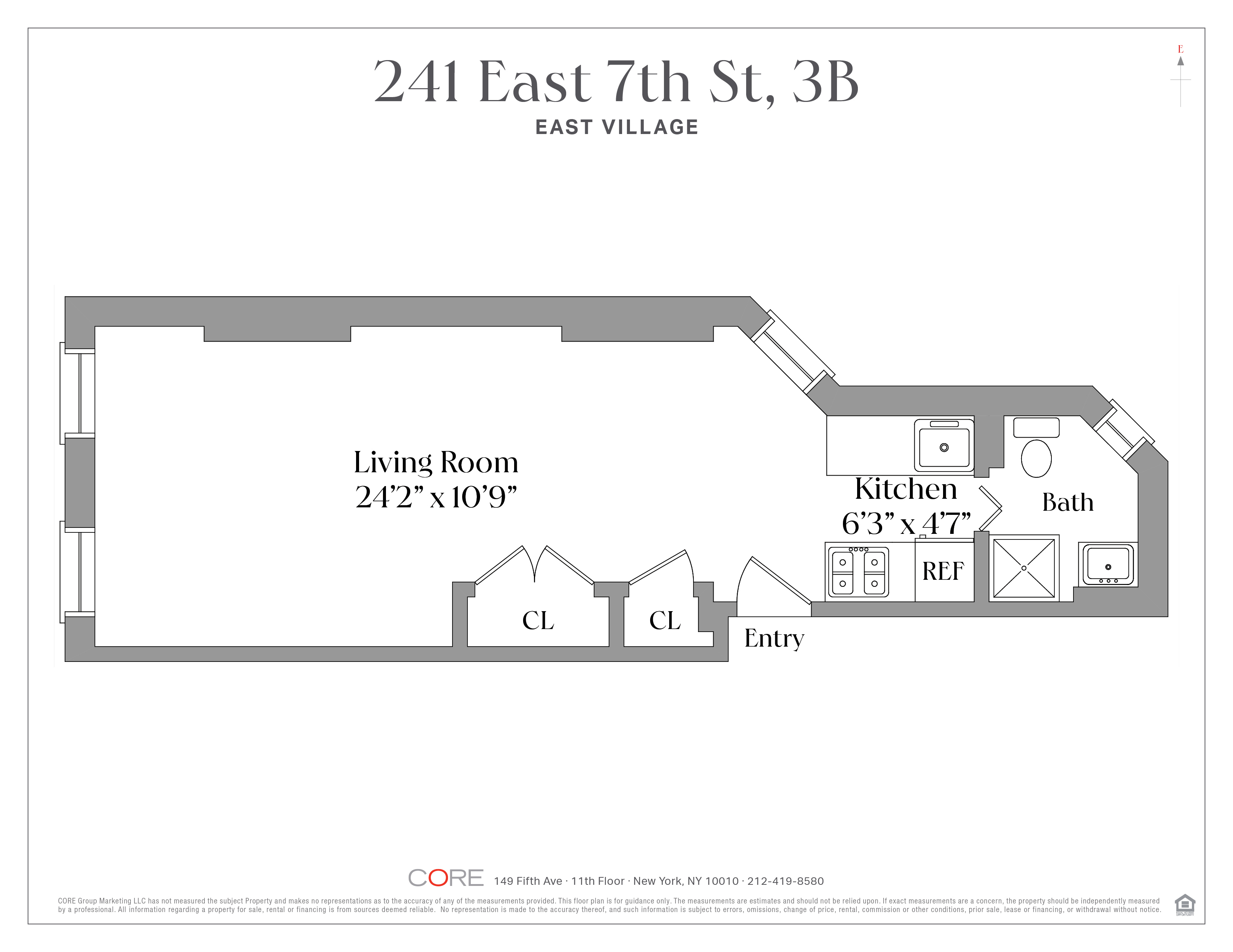 241 E 7th Street, New York, NY 10009, 1 Room Rooms,1 BathroomBathrooms,Residential,For Sale,7th,PRCH-35197951