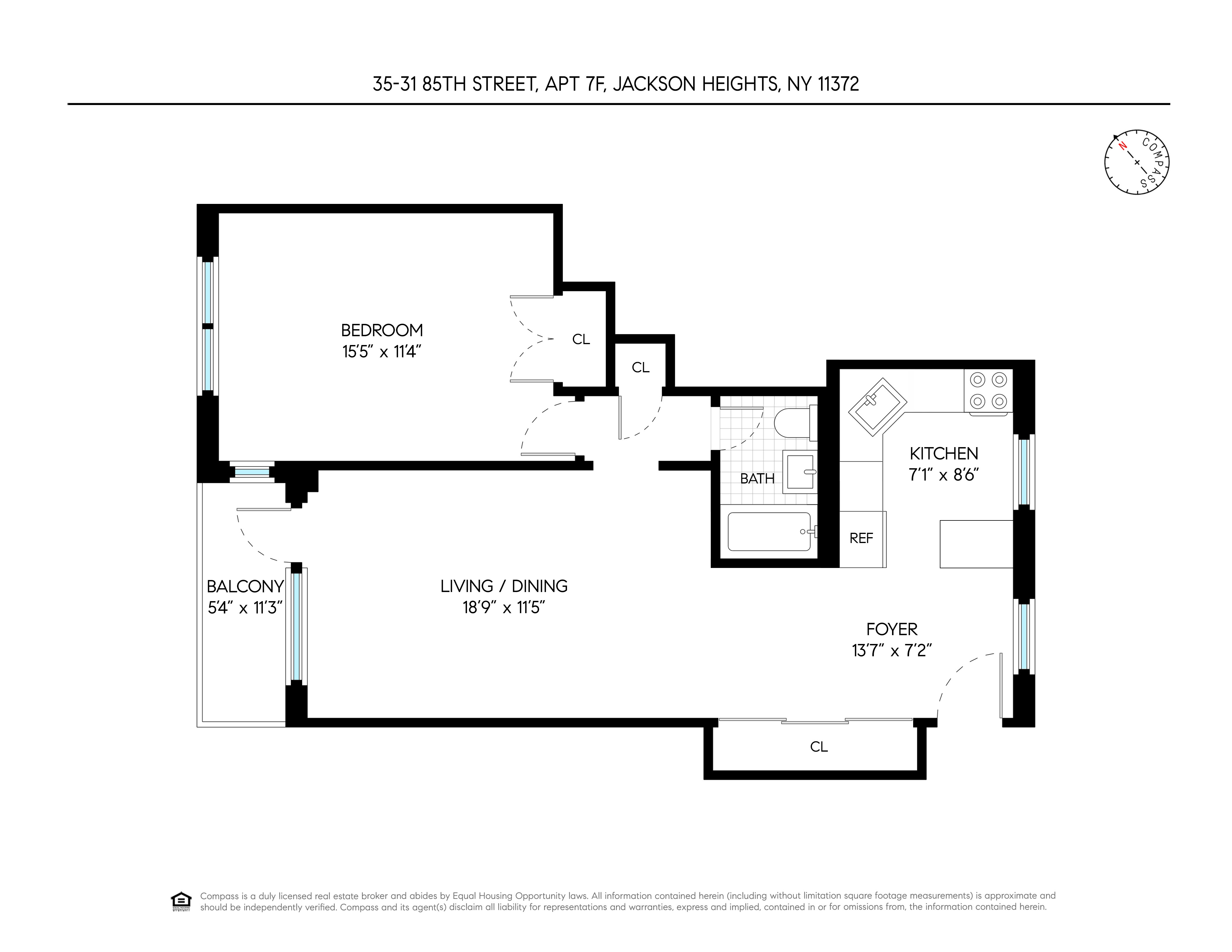 35-11 85th Street, New York, NY 11372, 1 Bedroom Bedrooms, 3 Rooms Rooms,1 BathroomBathrooms,Residential,For Sale,85th,COMP-1658725452459597417