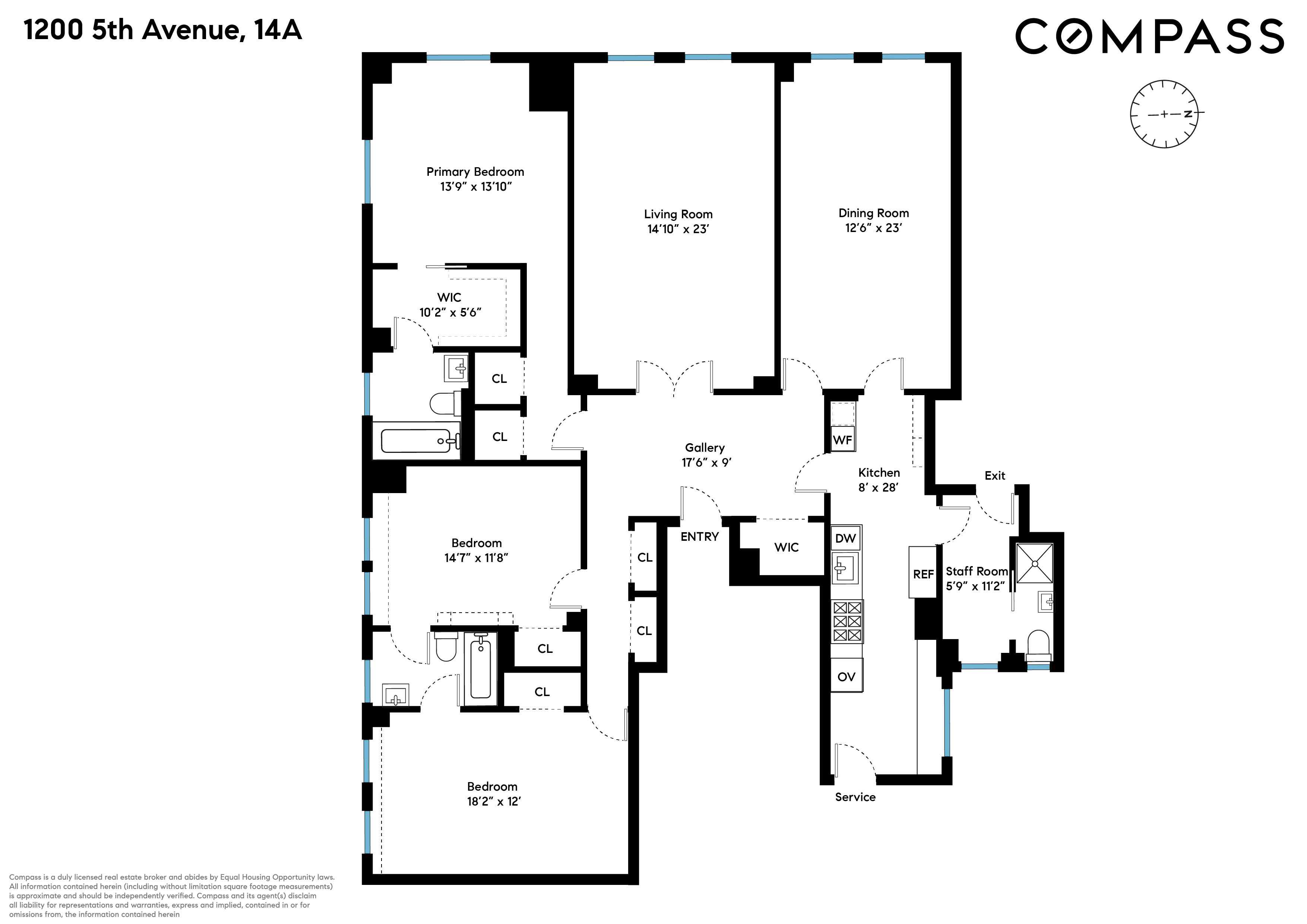 Floorplan for 1200 5th Avenue, 14A