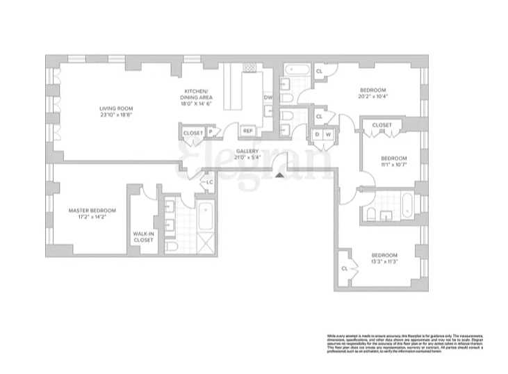 Floorplan for 230 West 78th Street, 11-B