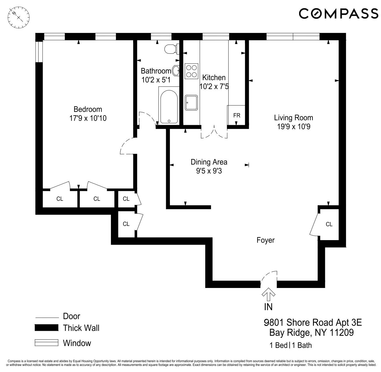 9801 Shore Road, New York, NY 11209, 1 Bedroom Bedrooms, 3 Rooms Rooms,1 BathroomBathrooms,Residential,For Sale,Shore,COMP-1661707802839826169