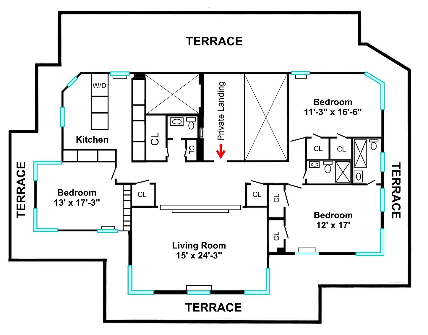 Floorplan for 5 West 86th Street, PH-A