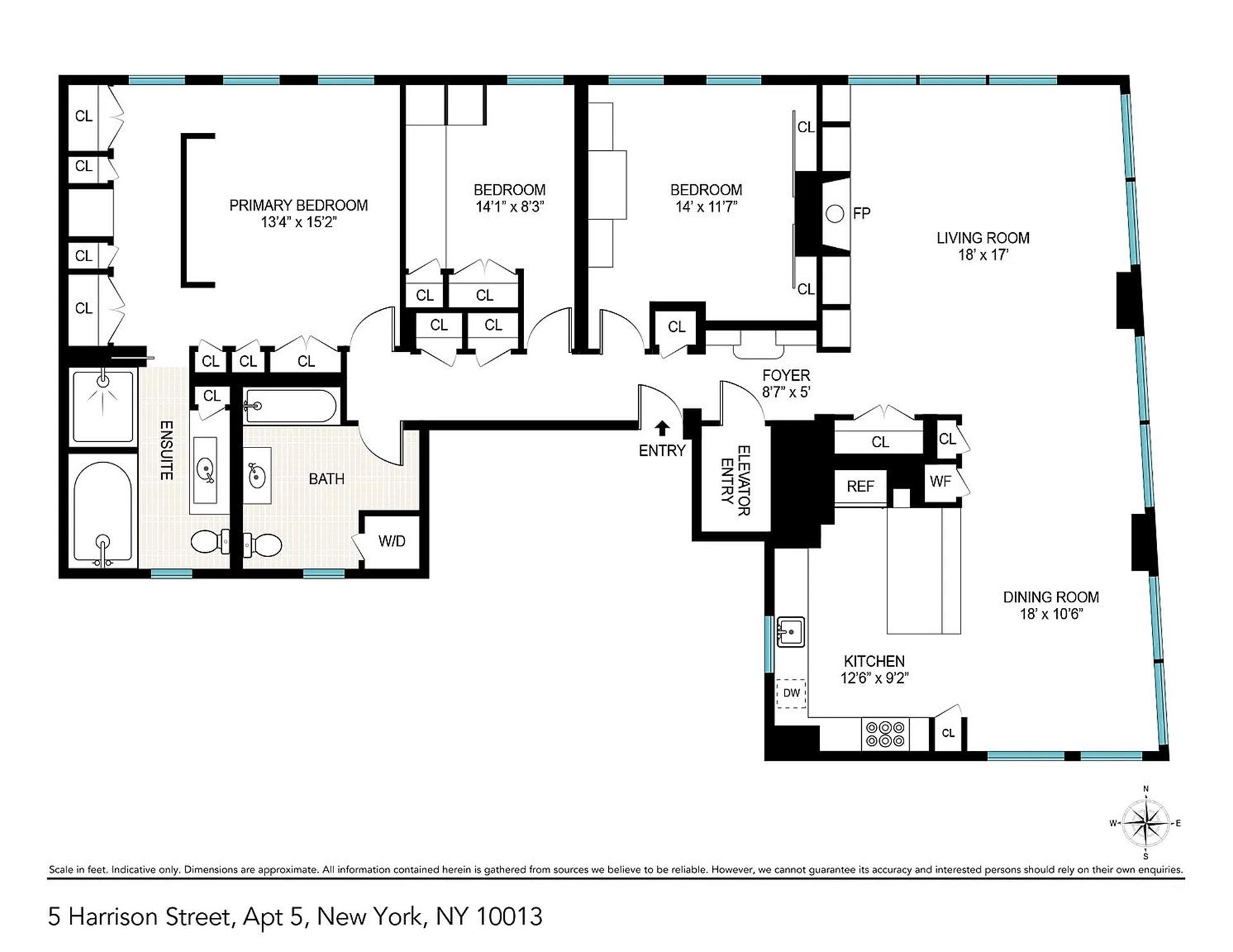 Floorplan for 5 Harrison Street, 5