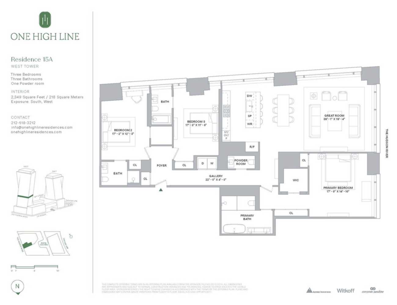 Floorplan for 500 West 18th Street, W15A