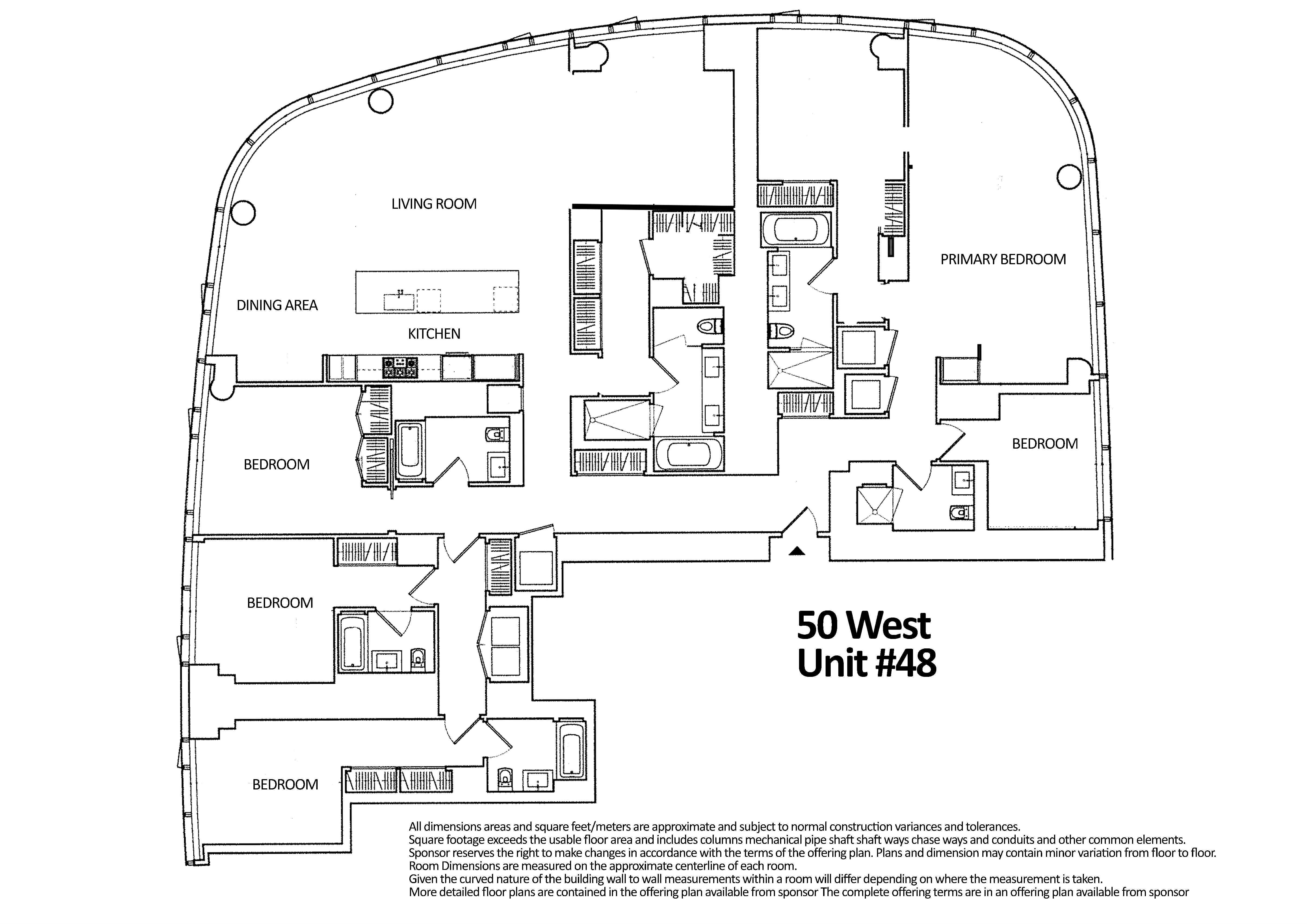 Floorplan for 50 West Street, 48