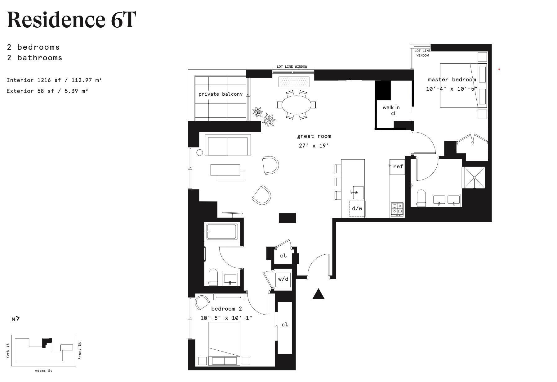 Floorplan for 98 Front Street, 6-T