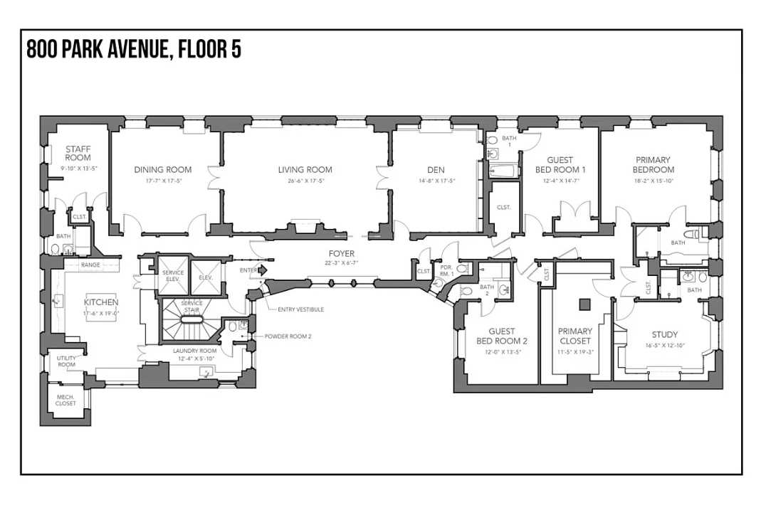 Floorplan for 800 Park Avenue, 5