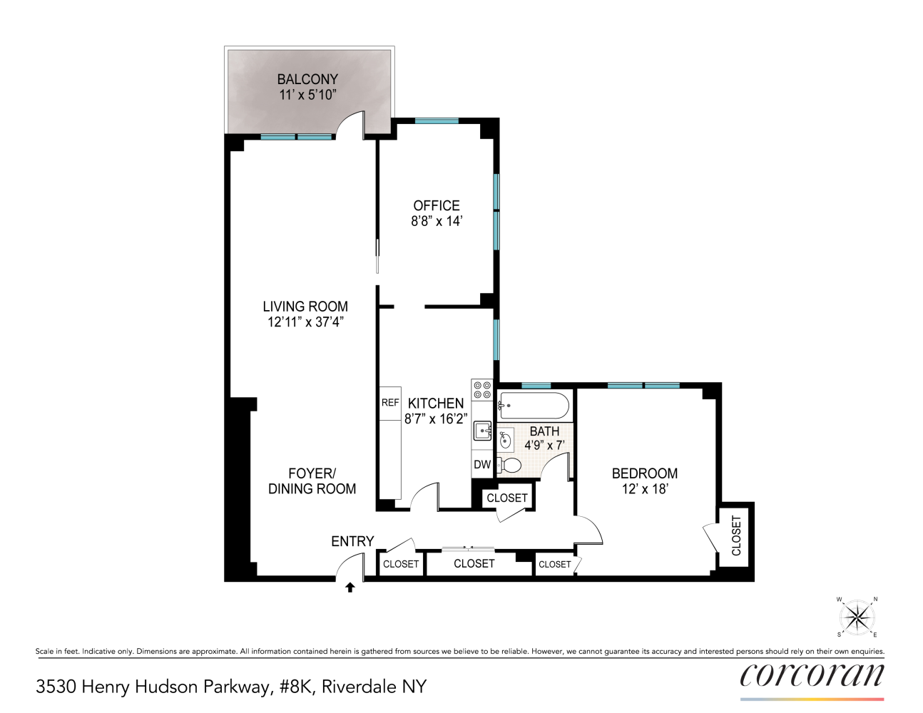 3530 HENRY HUDSON Parkway, New York, NY 10463, 1 Bedroom Bedrooms, 5 Rooms Rooms,1 BathroomBathrooms,Residential,For Sale,THE PARKWAY HOUSE,HENRY HUDSON,RPLU-33423080771