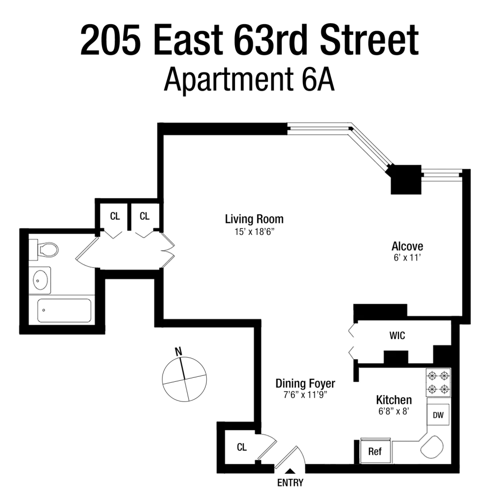 205 E 63RD Street, New York, NY 10065, 2 Rooms Rooms,1 BathroomBathrooms,Residential,For Sale,63RD,RPLU-33423177513