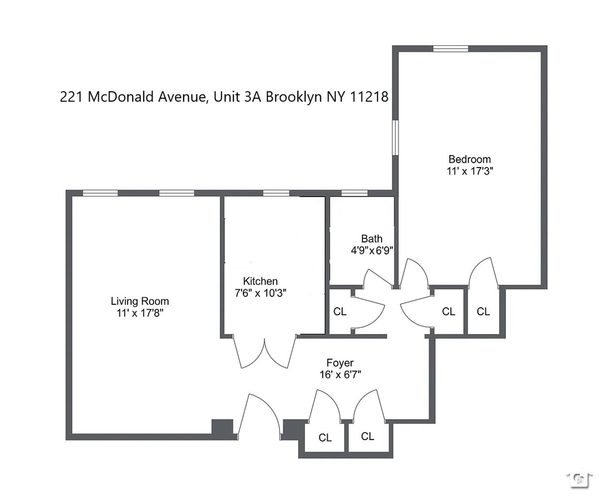 221 MCDONALD Avenue, New York, NY 11218, 1 Bedroom Bedrooms, 3 Rooms Rooms,1 BathroomBathrooms,Residential,For Sale,MCDONALD,RPLU-5123165388