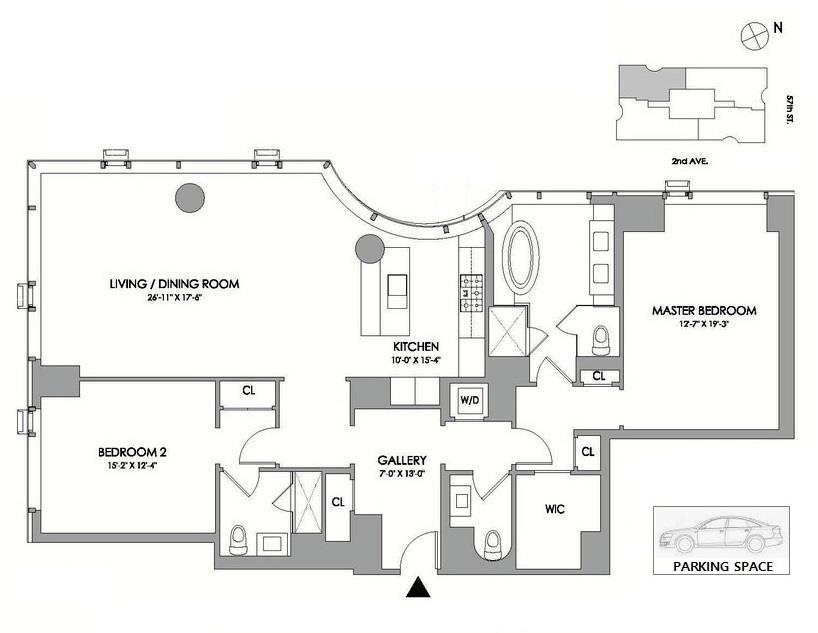 Floorplan for 252 East 57th Street, 46-D